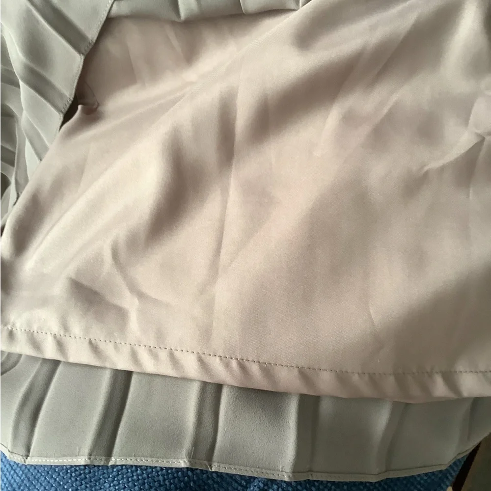 Vintage 90s Taupe Pleated Midi Plus Size Skirt Made in Canada Size 16W - Picture 9 of 12